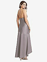 Rear View Thumbnail - Cashmere Gray Asymmetrical Drop Waist High-Low Slip Dress - Devon