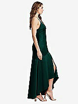 Side View Thumbnail - Evergreen Asymmetrical Drop Waist High-Low Slip Dress - Devon