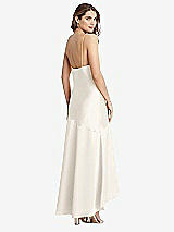 Rear View Thumbnail - Ivory Asymmetrical Drop Waist High-Low Slip Dress - Devon
