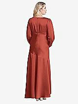 Alt View 2 Thumbnail - Amber Sunset Puff Sleeve Asymmetrical Drop Waist High-Low Slip Dress - Teagan