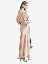 Rear View Thumbnail - Cameo Puff Sleeve Asymmetrical Drop Waist High-Low Slip Dress - Teagan