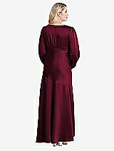 Alt View 2 Thumbnail - Cabernet Puff Sleeve Asymmetrical Drop Waist High-Low Slip Dress - Teagan