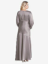 Alt View 2 Thumbnail - Cashmere Gray Puff Sleeve Asymmetrical Drop Waist High-Low Slip Dress - Teagan