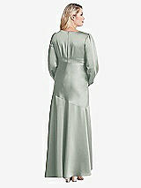 Alt View 2 Thumbnail - Willow Green Puff Sleeve Asymmetrical Drop Waist High-Low Slip Dress - Teagan
