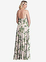 Alt View 2 Thumbnail - Palm Beach Print High Neck Chiffon Maxi Dress with Front Slit - Lela