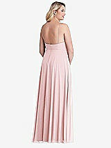 Alt View 2 Thumbnail - Ballet Pink High Neck Chiffon Maxi Dress with Front Slit - Lela