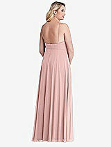 Alt View 2 Thumbnail - Rose - PANTONE Rose Quartz High Neck Chiffon Maxi Dress with Front Slit - Lela