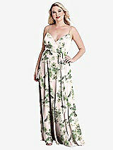 Alt View 1 Thumbnail - Palm Beach Print Chiffon Maxi Wrap Dress with Sash - Cora