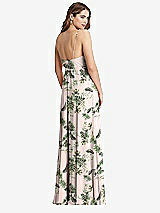 Rear View Thumbnail - Palm Beach Print Chiffon Maxi Wrap Dress with Sash - Cora