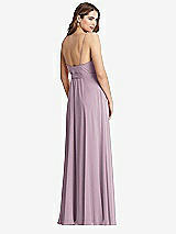 Rear View Thumbnail - Suede Rose Chiffon Maxi Wrap Dress with Sash - Cora