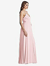 Side View Thumbnail - Ballet Pink Chiffon Maxi Wrap Dress with Sash - Cora