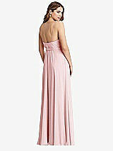 Rear View Thumbnail - Ballet Pink Chiffon Maxi Wrap Dress with Sash - Cora