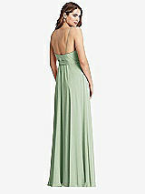 Rear View Thumbnail - Celadon Chiffon Maxi Wrap Dress with Sash - Cora
