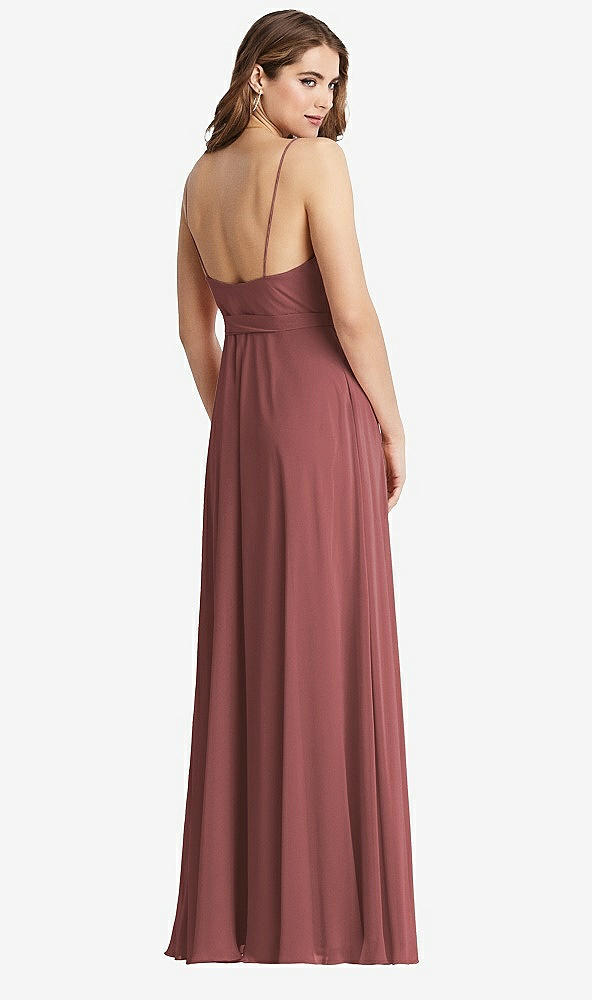 Back View - English Rose Chiffon Maxi Wrap Dress with Sash - Cora