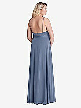 Alt View 2 Thumbnail - Larkspur Blue Chiffon Maxi Wrap Dress with Sash - Cora