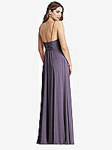 Rear View Thumbnail - Lavender Chiffon Maxi Wrap Dress with Sash - Cora