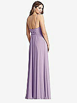 Rear View Thumbnail - Pale Purple Chiffon Maxi Wrap Dress with Sash - Cora