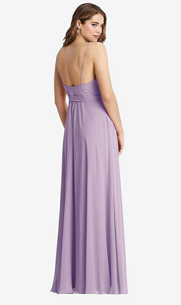 Back View - Pale Purple Chiffon Maxi Wrap Dress with Sash - Cora