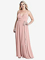 Alt View 1 Thumbnail - Rose - PANTONE Rose Quartz Chiffon Maxi Wrap Dress with Sash - Cora