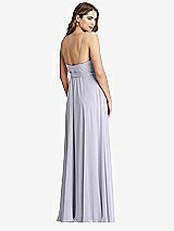 Rear View Thumbnail - Silver Dove Chiffon Maxi Wrap Dress with Sash - Cora