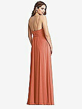 Rear View Thumbnail - Terracotta Copper Chiffon Maxi Wrap Dress with Sash - Cora