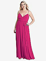 Alt View 1 Thumbnail - Think Pink Chiffon Maxi Wrap Dress with Sash - Cora