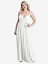 Alt View 1 Thumbnail - White Chiffon Maxi Wrap Dress with Sash - Cora