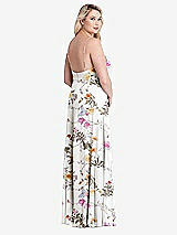 Alt View 2 Thumbnail - Butterfly Botanica Ivory Square Neck Chiffon Maxi Dress with Front Slit - Elliott