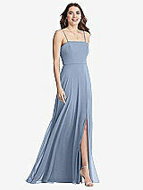 Front View Thumbnail - Cloudy Square Neck Chiffon Maxi Dress with Front Slit - Elliott