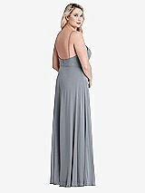 Alt View 2 Thumbnail - Platinum Square Neck Chiffon Maxi Dress with Front Slit - Elliott