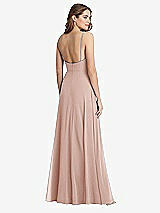 Rear View Thumbnail - Toasted Sugar Square Neck Chiffon Maxi Dress with Front Slit - Elliott