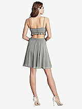 Rear View Thumbnail - Chelsea Gray Ruffled Chiffon Cutout Mini Dress - Joey