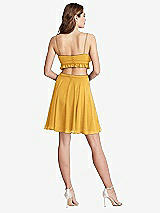 Rear View Thumbnail - NYC Yellow Ruffled Chiffon Cutout Mini Dress - Joey