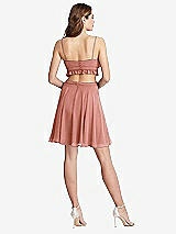 Rear View Thumbnail - Desert Rose Ruffled Chiffon Cutout Mini Dress - Joey