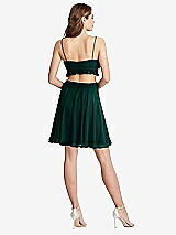 Rear View Thumbnail - Evergreen Ruffled Chiffon Cutout Mini Dress - Joey
