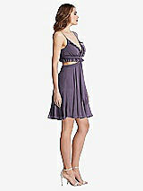 Side View Thumbnail - Lavender Ruffled Chiffon Cutout Mini Dress - Joey