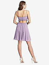 Rear View Thumbnail - Pale Purple Ruffled Chiffon Cutout Mini Dress - Joey