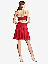 Rear View Thumbnail - Parisian Red Ruffled Chiffon Cutout Mini Dress - Joey