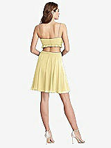 Rear View Thumbnail - Pale Yellow Ruffled Chiffon Cutout Mini Dress - Joey
