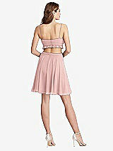 Rear View Thumbnail - Rose - PANTONE Rose Quartz Ruffled Chiffon Cutout Mini Dress - Joey