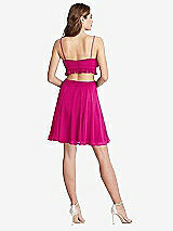 Rear View Thumbnail - Think Pink Ruffled Chiffon Cutout Mini Dress - Joey