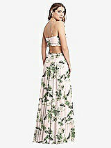 Rear View Thumbnail - Palm Beach Print Ruffled Chiffon Cutout Maxi Dress - Jessie