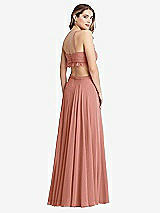 Rear View Thumbnail - Desert Rose Ruffled Chiffon Cutout Maxi Dress - Jessie