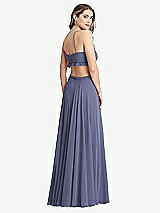 Rear View Thumbnail - French Blue Ruffled Chiffon Cutout Maxi Dress - Jessie