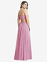 Rear View Thumbnail - Powder Pink Ruffled Chiffon Cutout Maxi Dress - Jessie