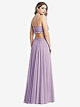 Rear View Thumbnail - Pale Purple Ruffled Chiffon Cutout Maxi Dress - Jessie
