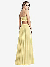 Rear View Thumbnail - Pale Yellow Ruffled Chiffon Cutout Maxi Dress - Jessie