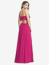 Rear View Thumbnail - Think Pink Ruffled Chiffon Cutout Maxi Dress - Jessie