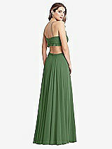Rear View Thumbnail - Vineyard Green Ruffled Chiffon Cutout Maxi Dress - Jessie