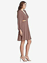 Side View Thumbnail - Sienna Bishop Sleeve Ruffled Chiffon Cutout Mini Dress - Hannah